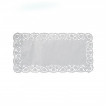 Dekoračná krajka (PAP) hranatá biela 40 x 20 cm [6 ks]
