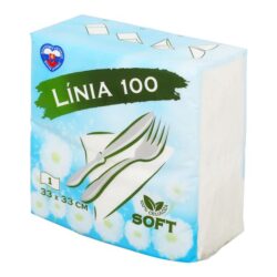 Servítky biele 1vrst. Línia 100 33x33cm